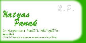 matyas panak business card